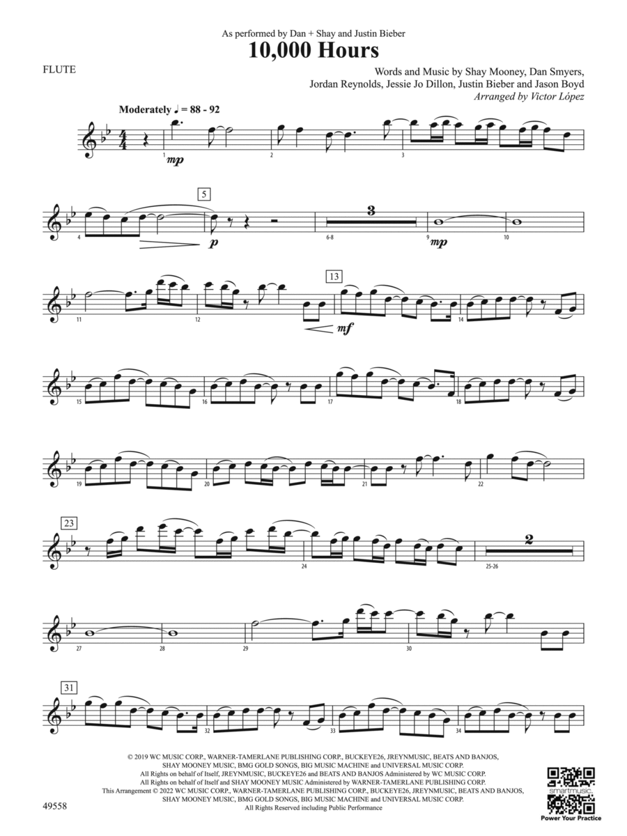 10,000 Hours: Flute Concert Band scores gallery preview page 1