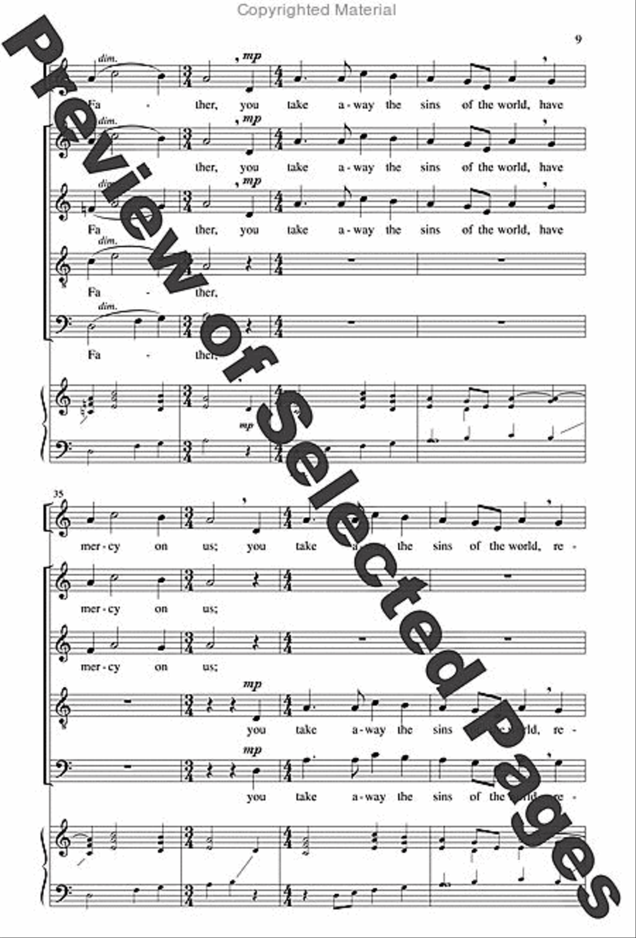 A Community Mass - Choral / Accompaniment edition A Community Mass - Choral / Accompaniment edition 4-Part scores gallery preview page 8