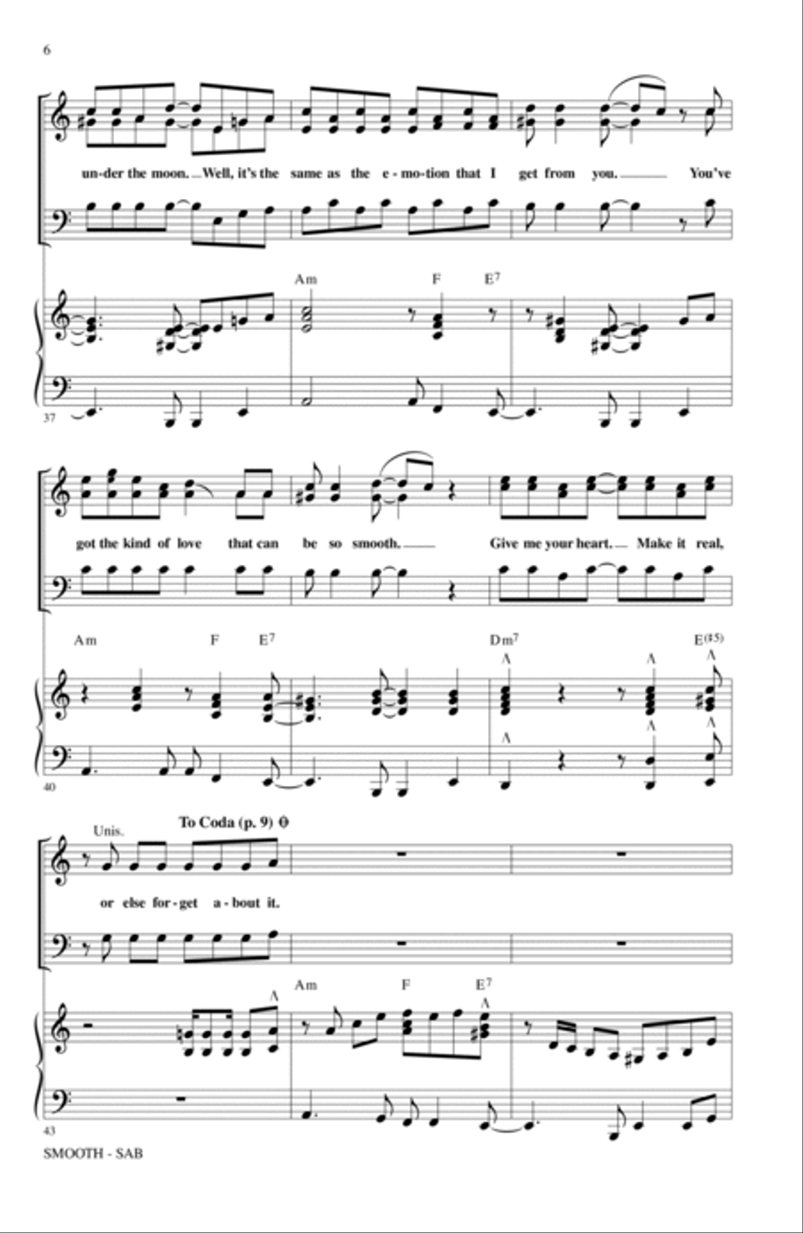 Smooth (arr. Mac Huff) 3-Part scores gallery preview page 5