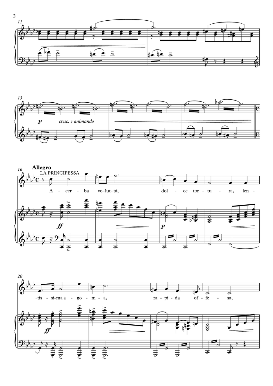 Acerba voluttà - Adriana Lecouvreur (F Minor) Piano, Vocal scores gallery preview page 3