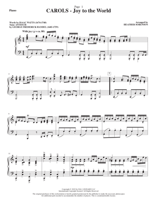 Book cover for Carols (A Cantata for Congregation and Choir) (String Quartet) - Piano