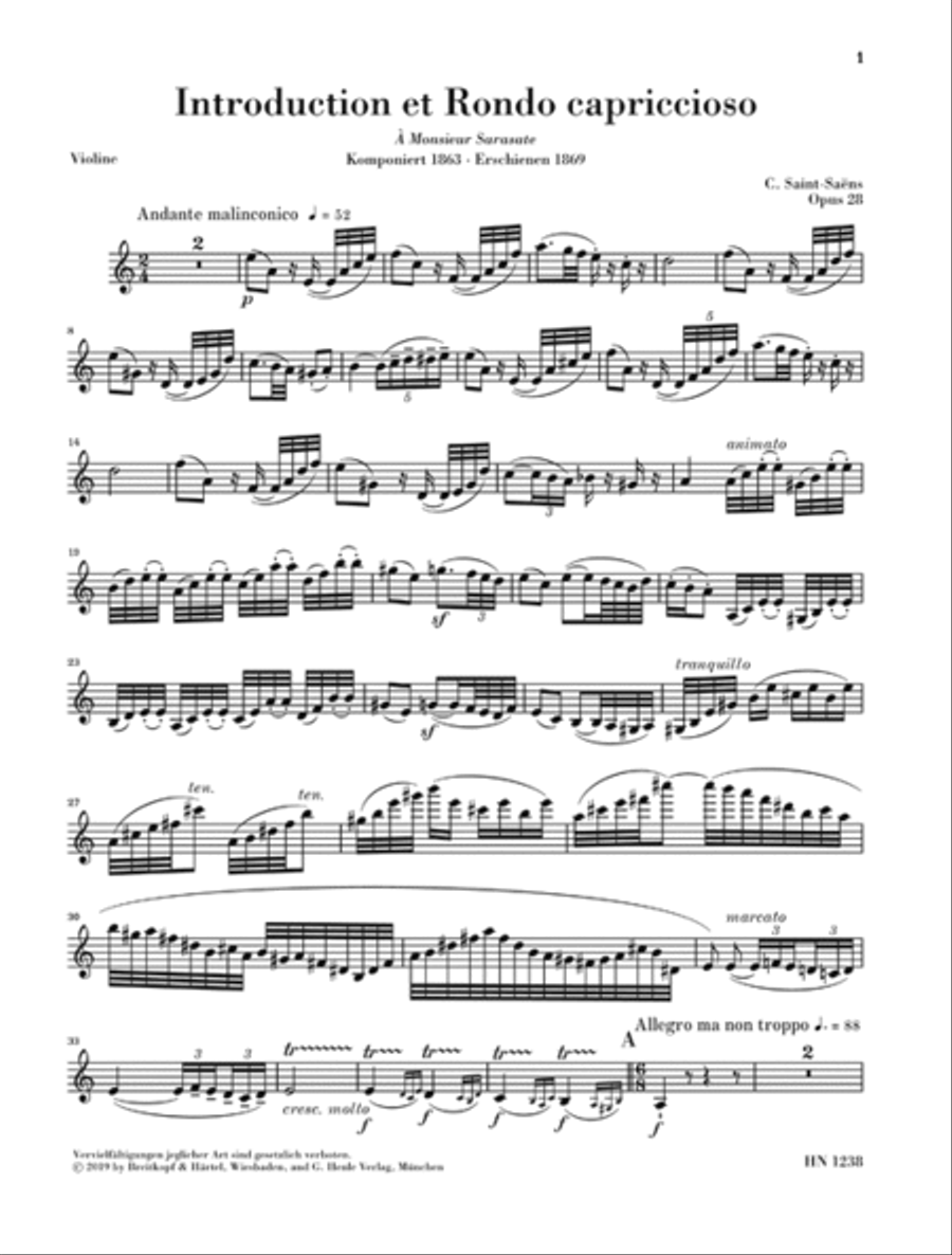 Introduction et Rondo Capriccioso, Op. 28 Violin Solo scores gallery preview page 4