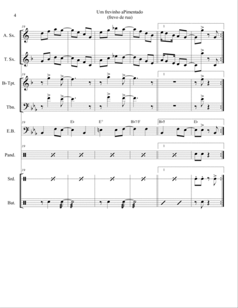 Um frevinho aPimentado Concert Band scores gallery preview page 5