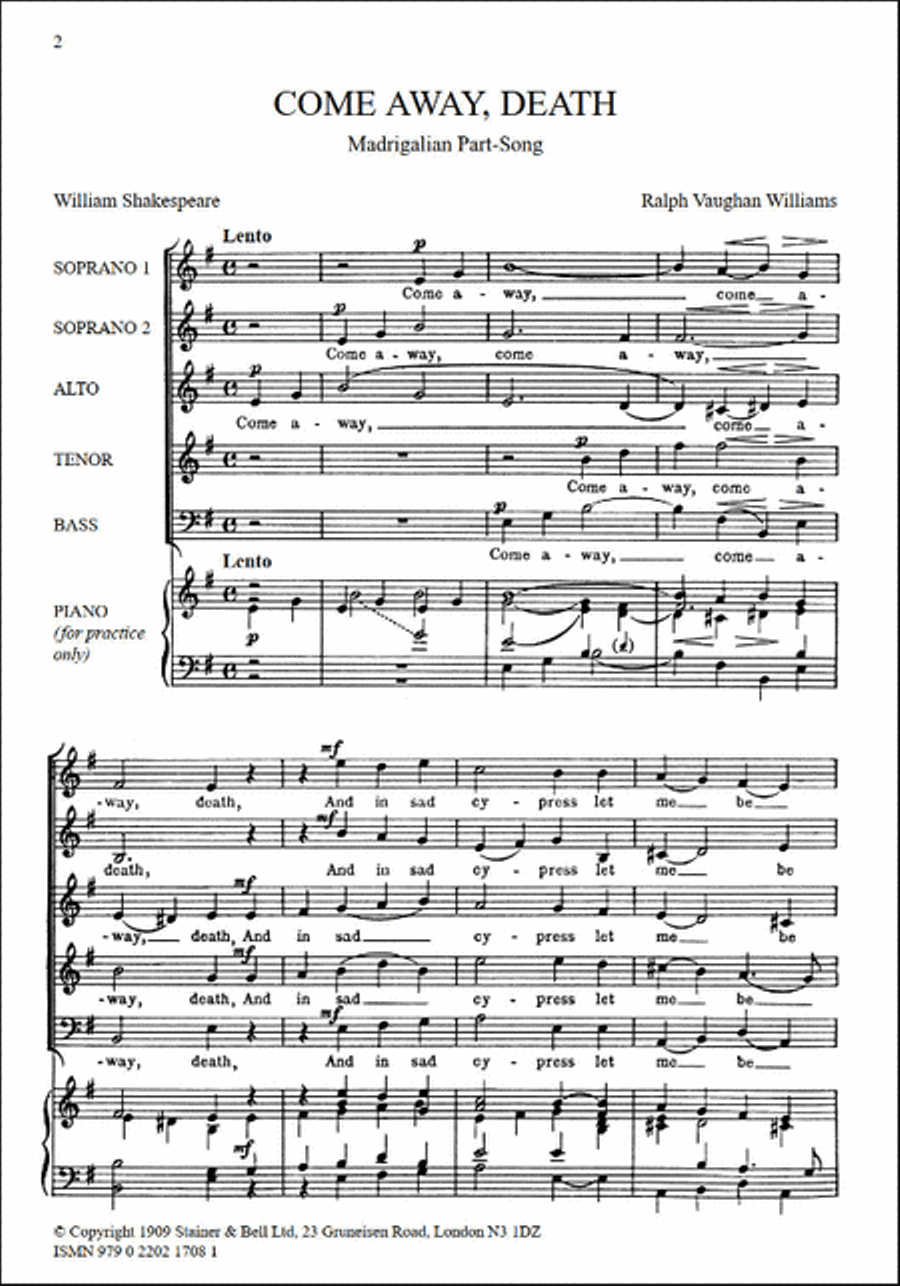 Come away, Death Come away, Death SSATB scores gallery preview page 2