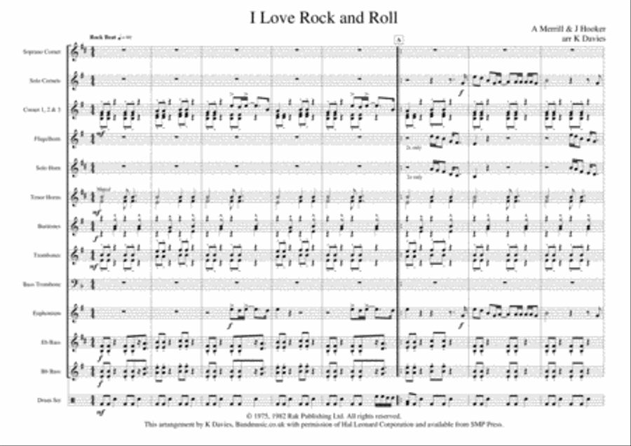 I Love Rock 'N Roll Small Ensemble scores gallery preview page 1