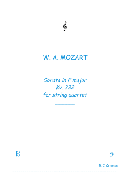 Mozart Sonata kv. 332 for String quartet image number null