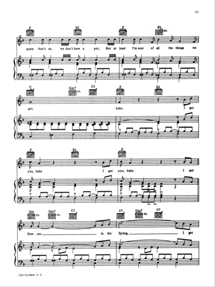 I Got You Babe I Got You Babe Piano, Vocal, Guitar scores gallery preview page 3