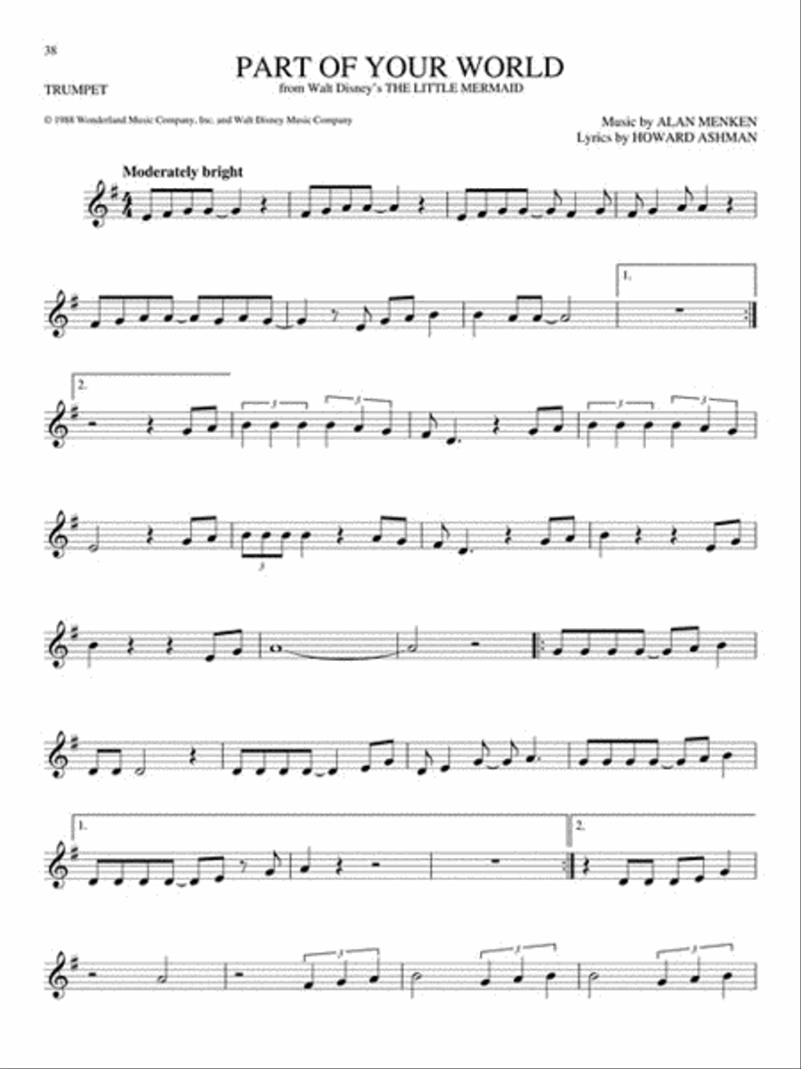 The Big Book of Disney Songs Trumpet Solo scores gallery preview page 4