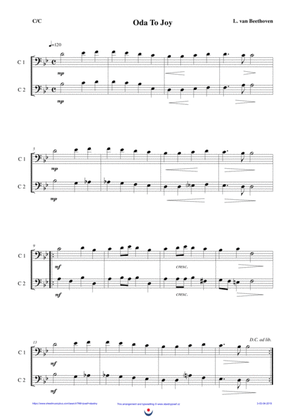Oda To Joy (easy brass duet Nb. 3 - C/C)