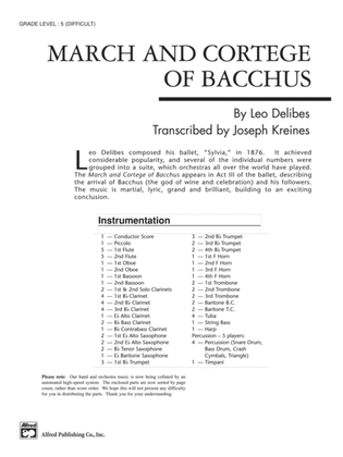 March and Cortege of Bacchus: Score
