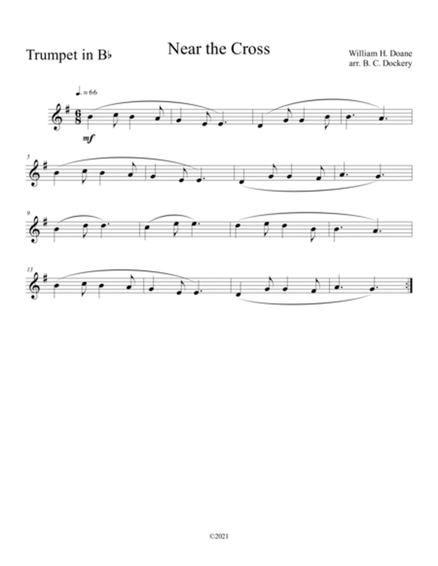 Near the Cross (trumpet and trombone duet) with optional piano accompaniment image number null