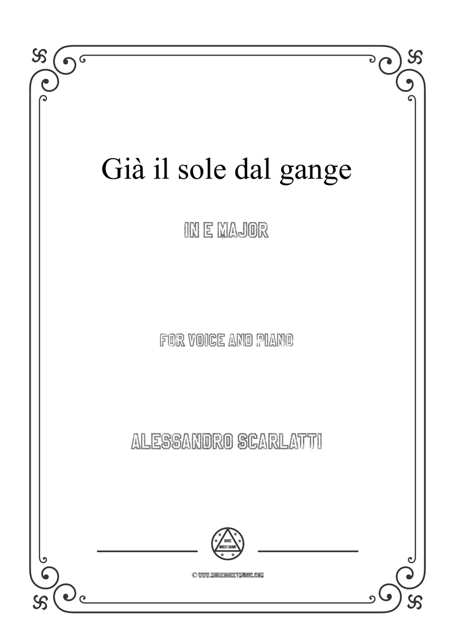 Scarlatti-Già il sole dal gange in E Major,for Voice and Piano