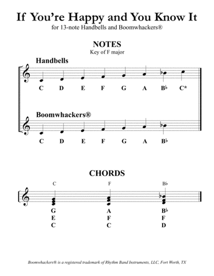 “If You're Happy and You Know It" for 13-note Bells and Boomwhackers® (with Black and White Notes) image number null