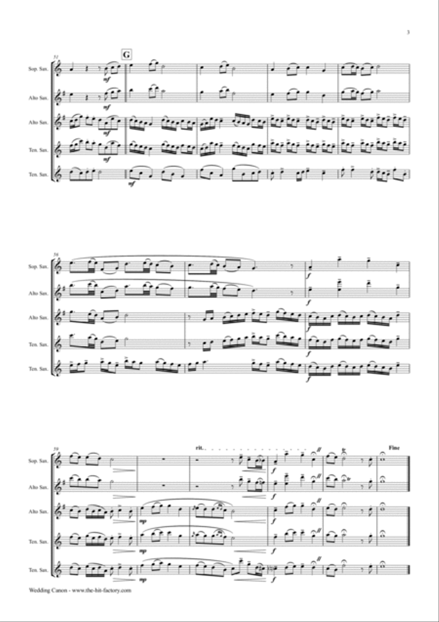 Wedding Canon - Festive Concert Piece - SaxophoneTrio Woodwind Trio scores gallery preview page 3