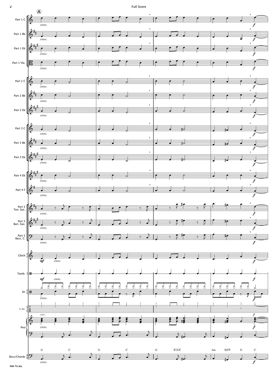 Ode To Joy (Flexible Instrumentation) Concert Band scores gallery preview page 6