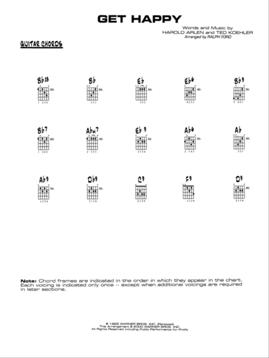 Get Happy: Guitar Chords Jazz Ensemble scores gallery preview page 1