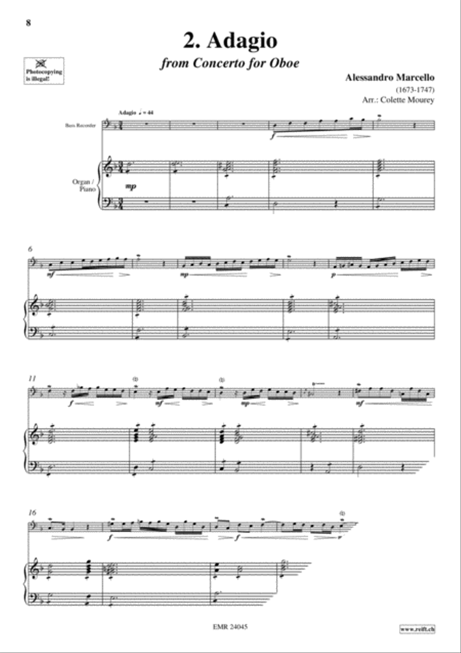 40 Greatest Baroque Hits Volume 1 Bass Recorder scores gallery preview page 4