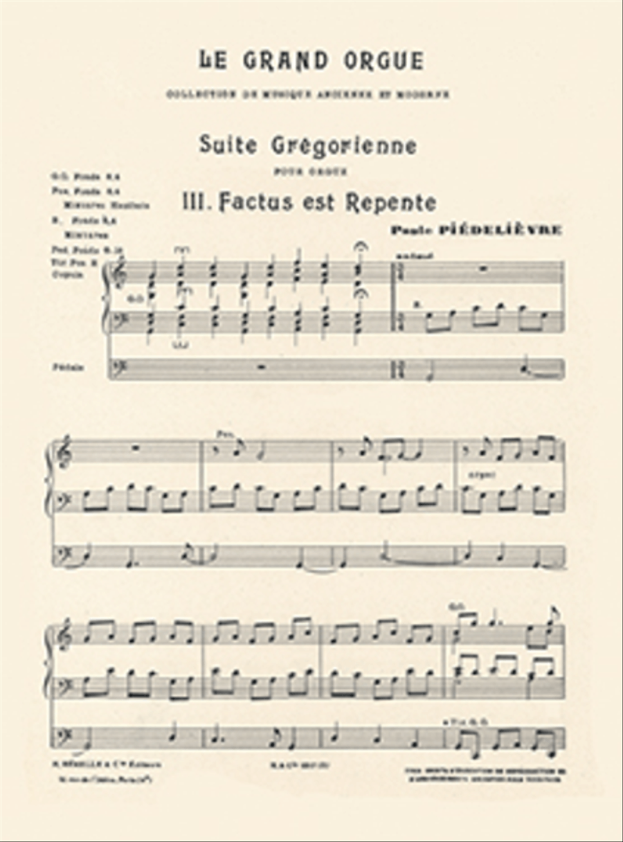 Suite Gregorienne: Factus est repente