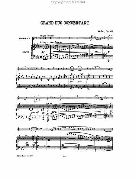 Grand Duo concertant in E flat Op. 48 for Clarinet (Violin) and Piano [incl. CD] image number null