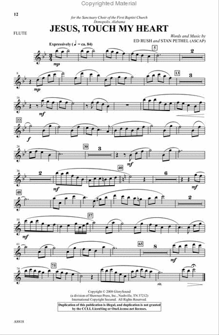 Jesus, Touch My Heart 4-Part scores gallery preview page 5