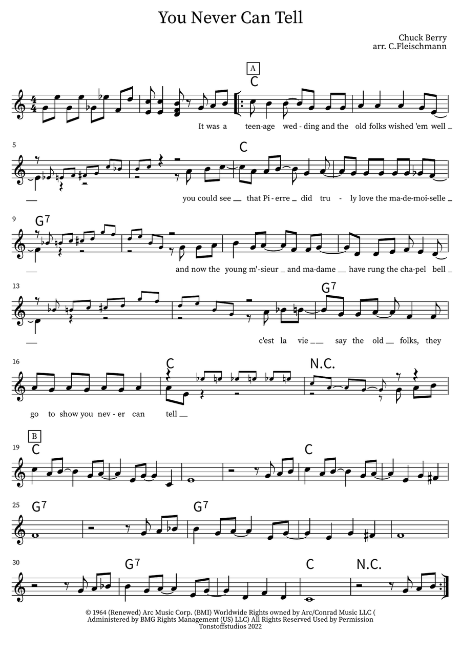 C'est La Vie (you Never Can Tell) Piano scores gallery preview page 1