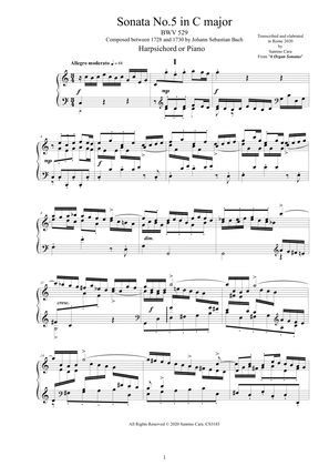 Bach - Sonata No.5 in C major BWV 529 for Harpsichord (or Piano)