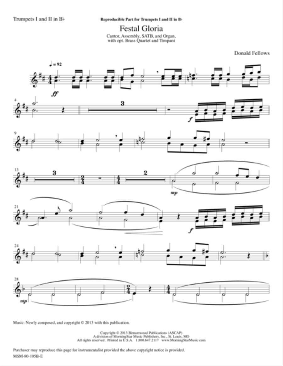 Festal Gloria Choir scores gallery preview page 1
