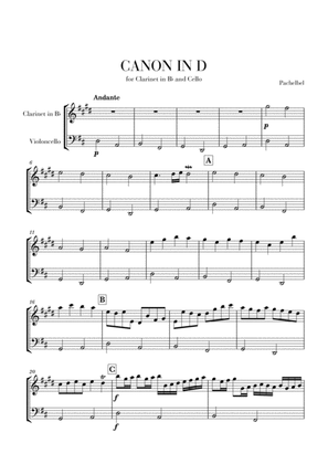 Book cover for Canon in D for Clarinet in Bb and Cello