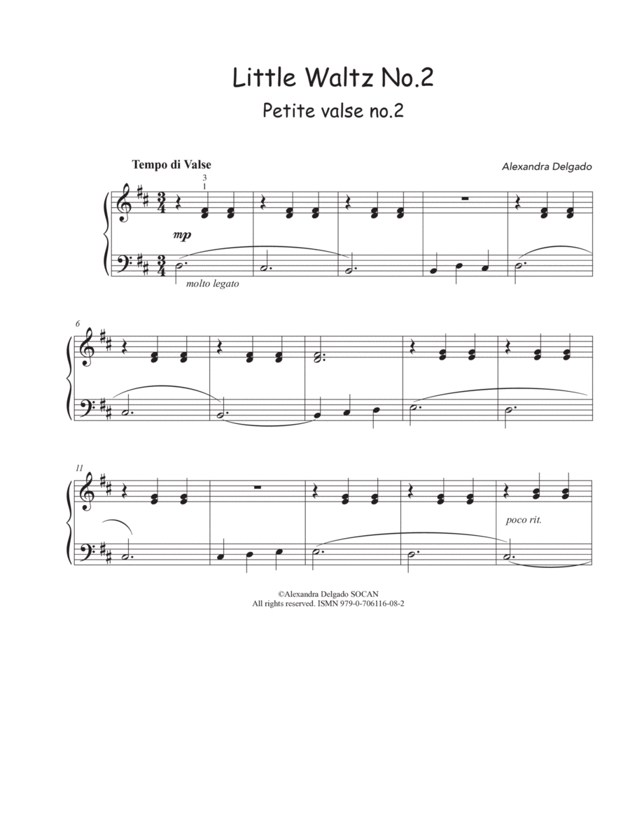 Little Waltz no.2/Petite valse no.2 Easy Piano scores gallery preview page 1