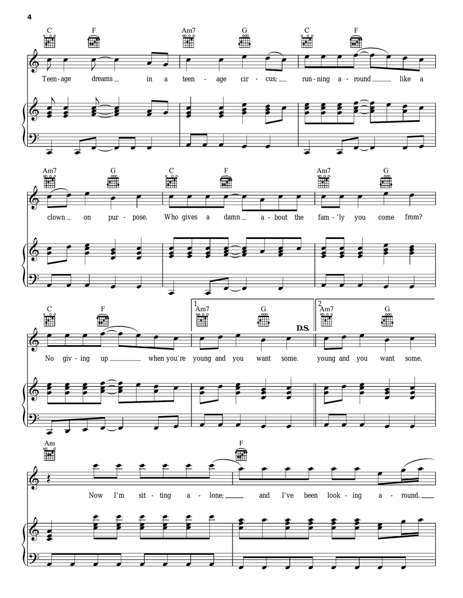 We Are Golden Piano, Vocal, Guitar scores gallery preview page 4