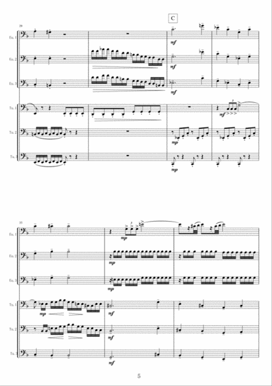 <Bari-Tuba Sextet> Two Movements from Requiem K.626 Chamber Orchestra scores gallery preview page 5
