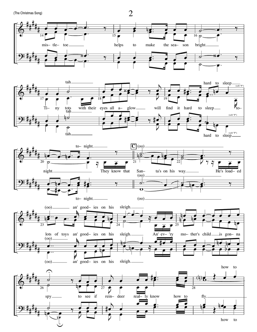 The Christmas Song (chestnuts Roasting On An Open Fire) SSAA scores gallery preview page 2