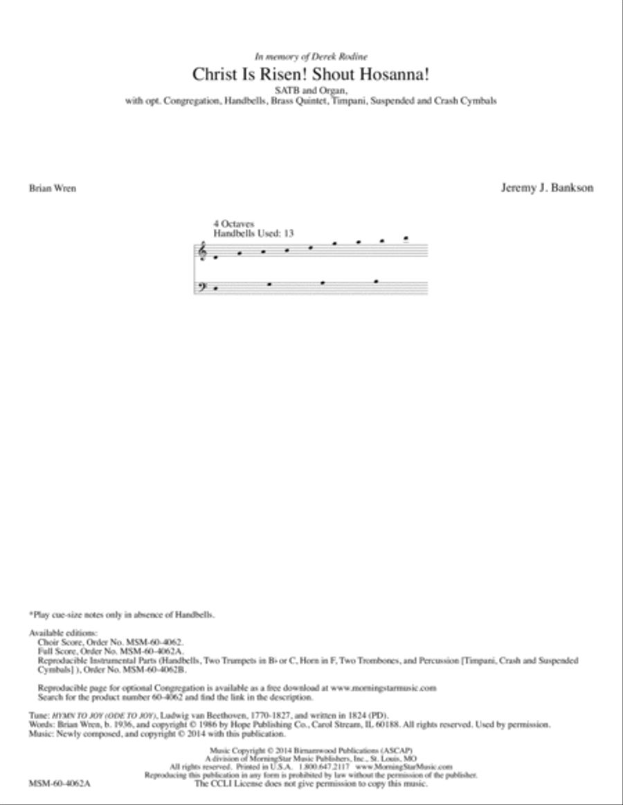 Christ Is Risen! Shout Hosanna! (Full Score) Choir scores gallery preview page 2