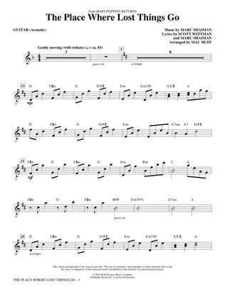 Book cover for The Place Where Lost Things Go (from Mary Poppins Returns) (arr. Mac Huff) - Guitar