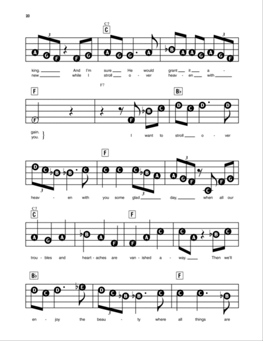 I Want To Stroll Over Heaven With You Piano, Vocal scores gallery preview page 2
