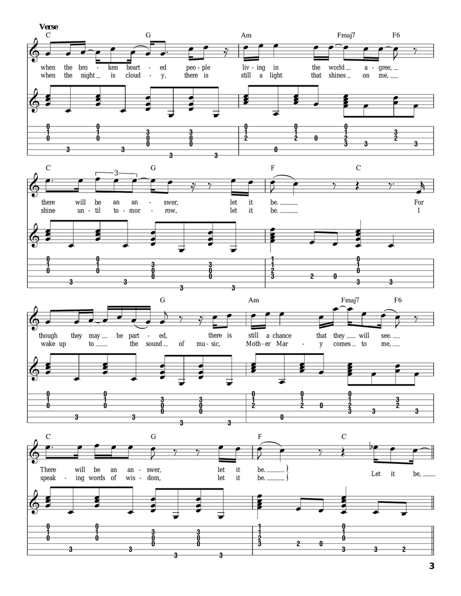 Let It Be Acoustic Guitar scores gallery preview page 3