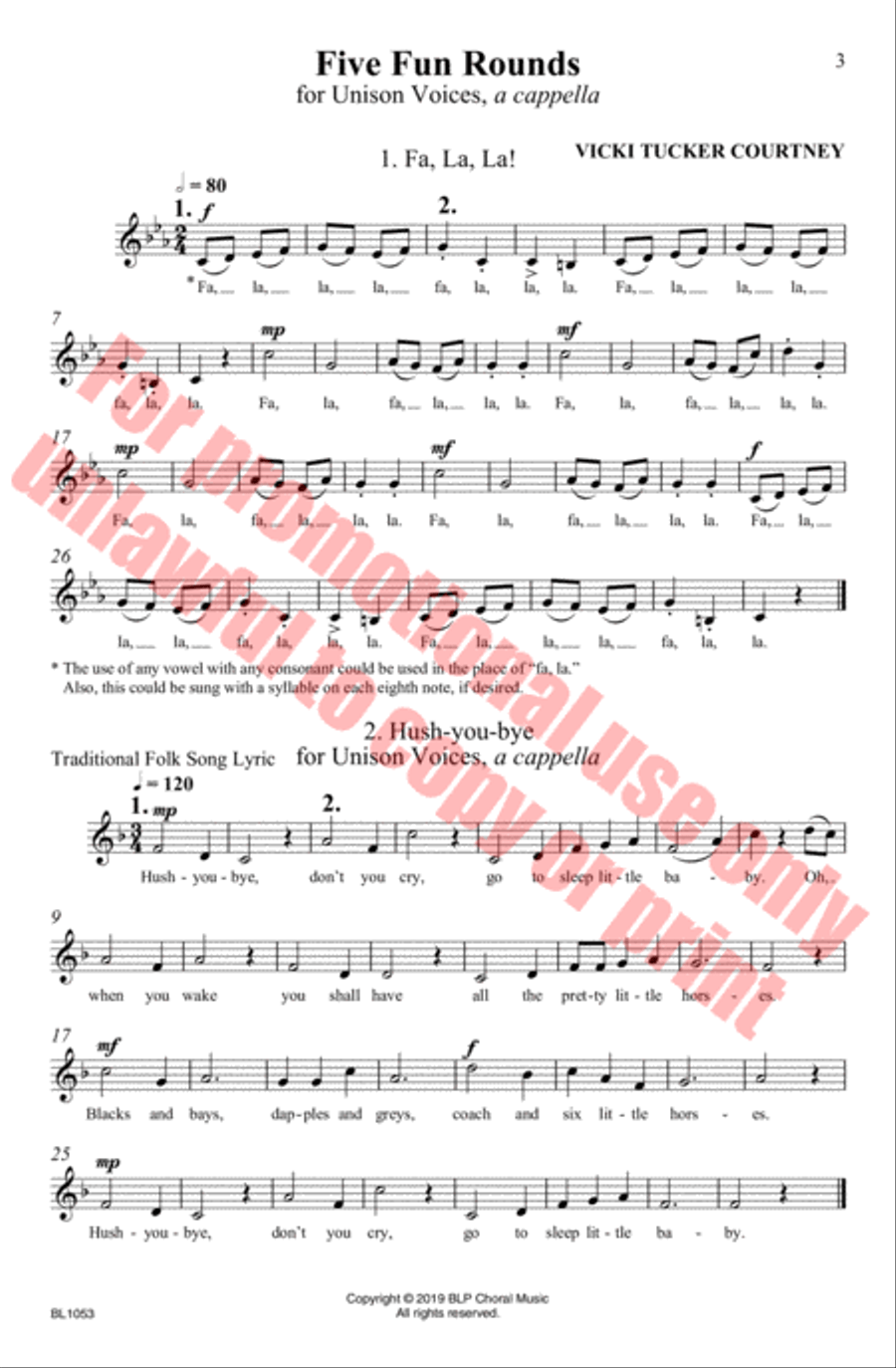 Five Fun Rounds Unison Choir scores gallery preview page 4