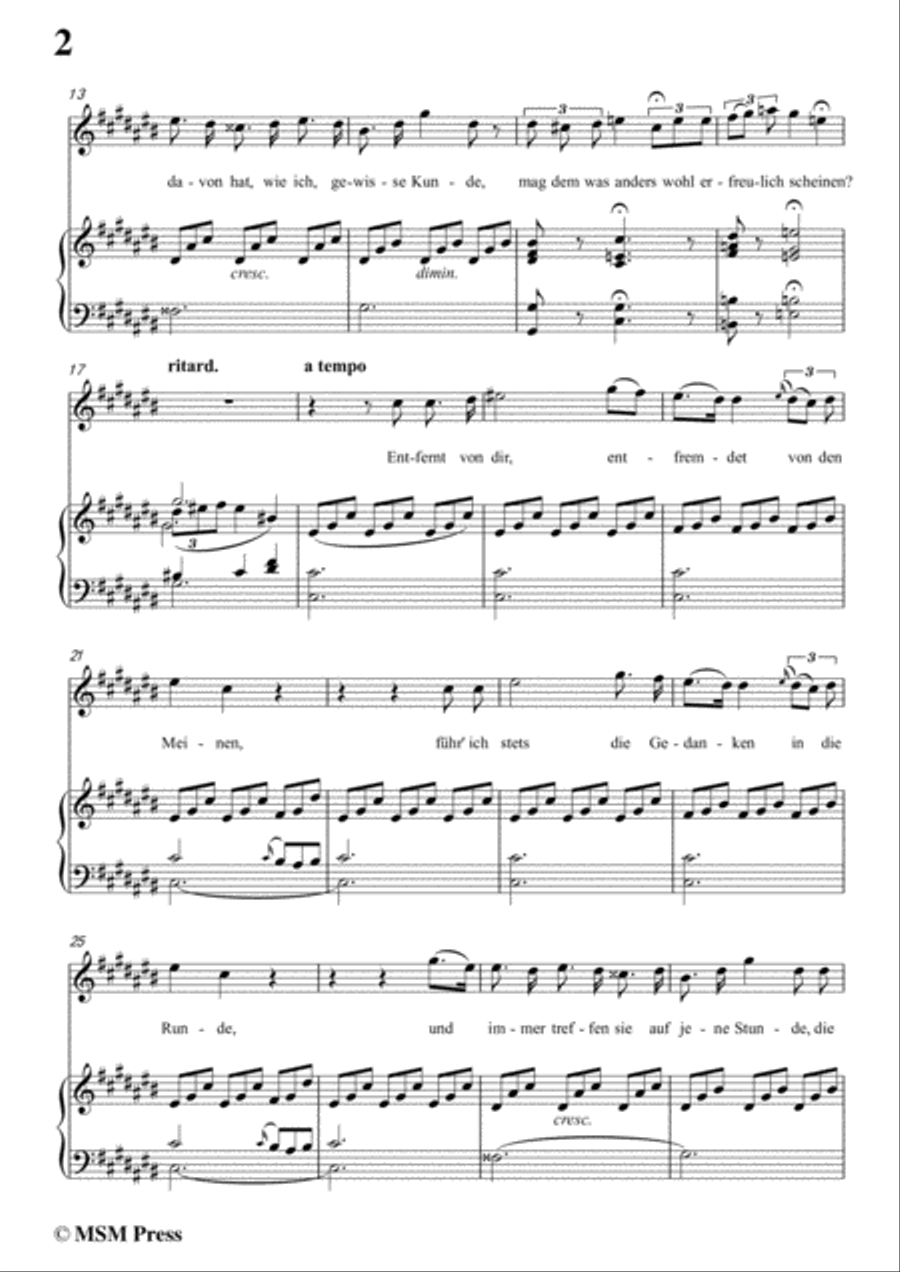 Schubert-Die Liebende schreibt,in C sharp Major,Op.165 No.1,for Voice and Piano Voice Solo scores gallery preview page 4