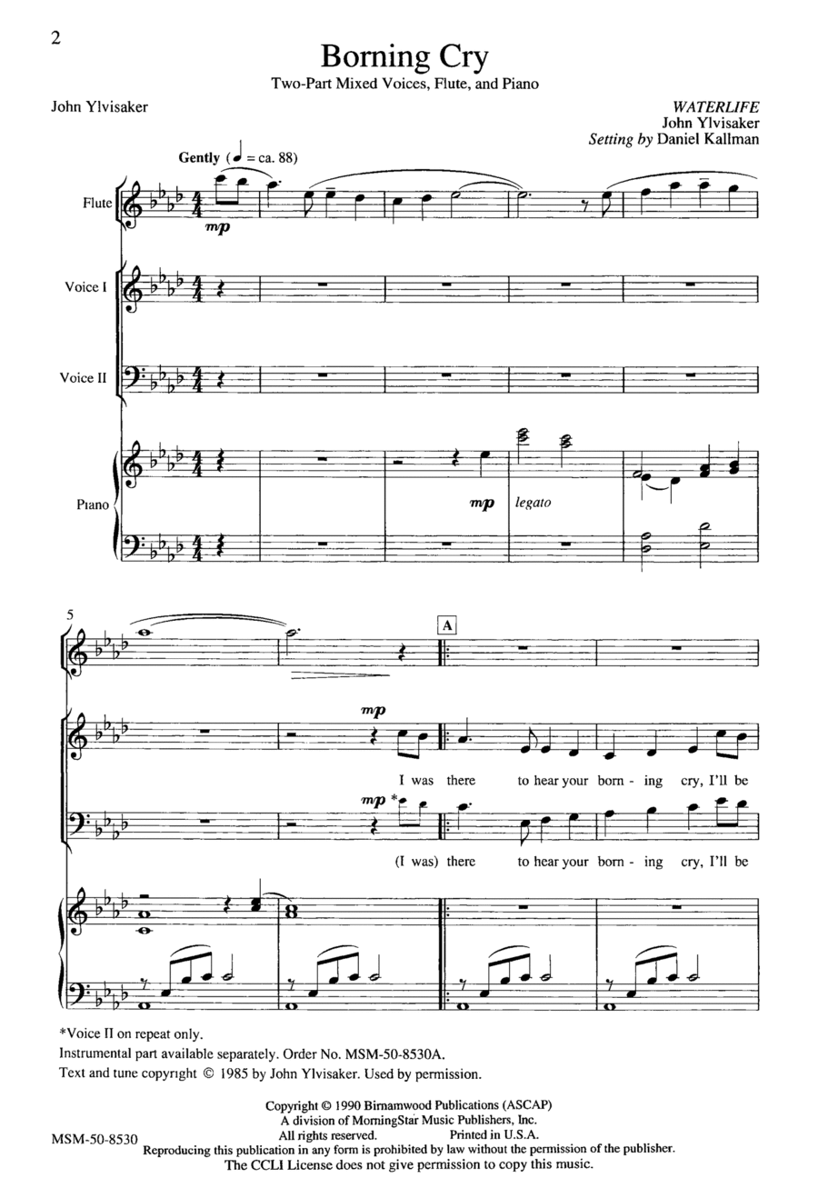 Borning Cry 2-Part scores gallery preview page 1