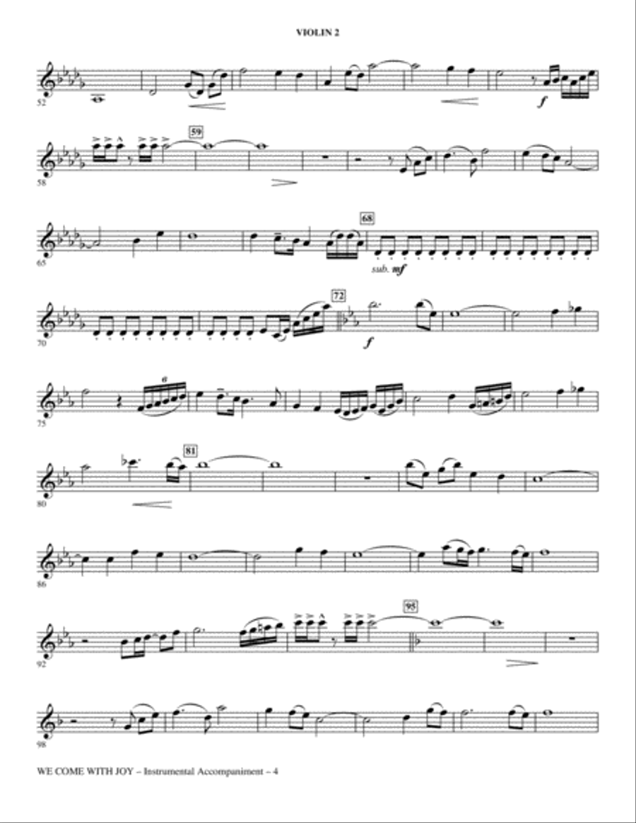 We Come With Joy Orchestration - Violin 2 Choir scores gallery preview page 4
