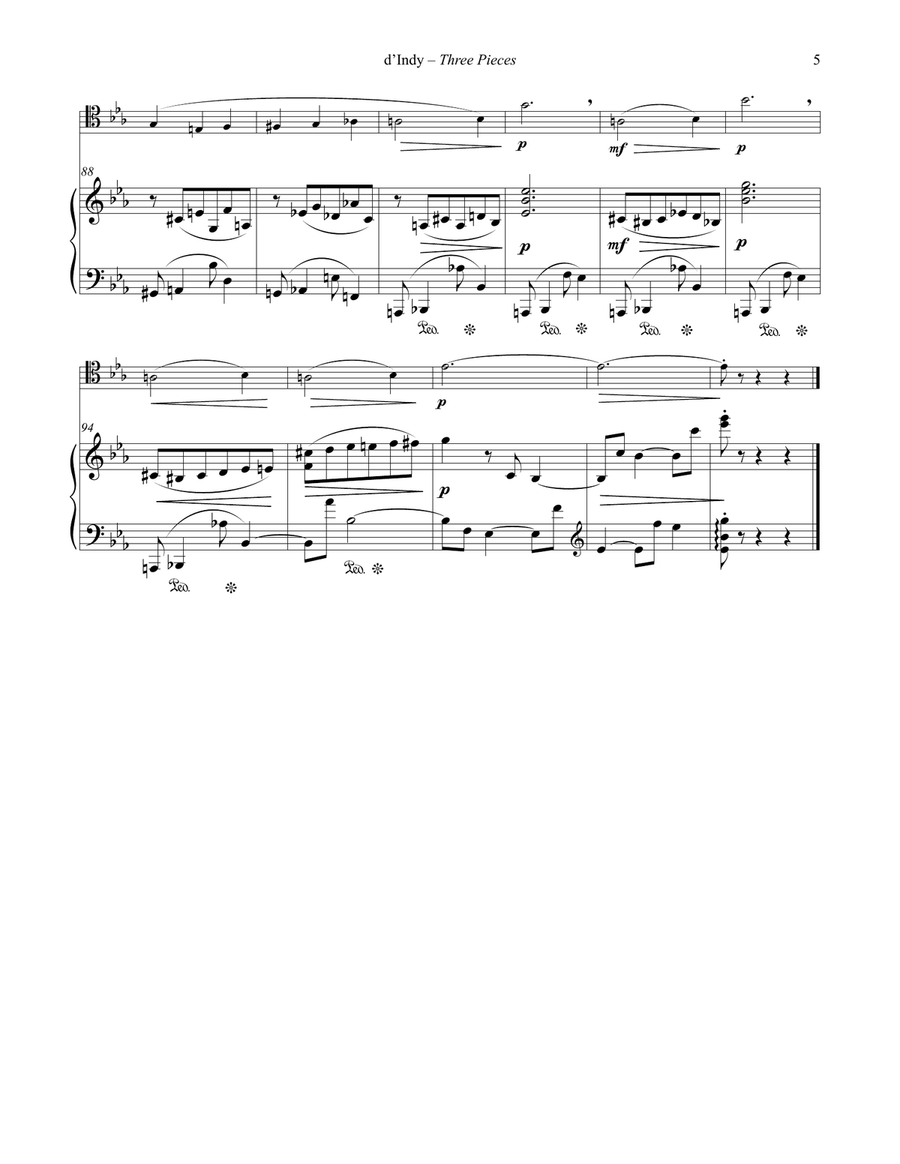 Three Pieces for Trombone & Piano Piano scores gallery preview page 5
