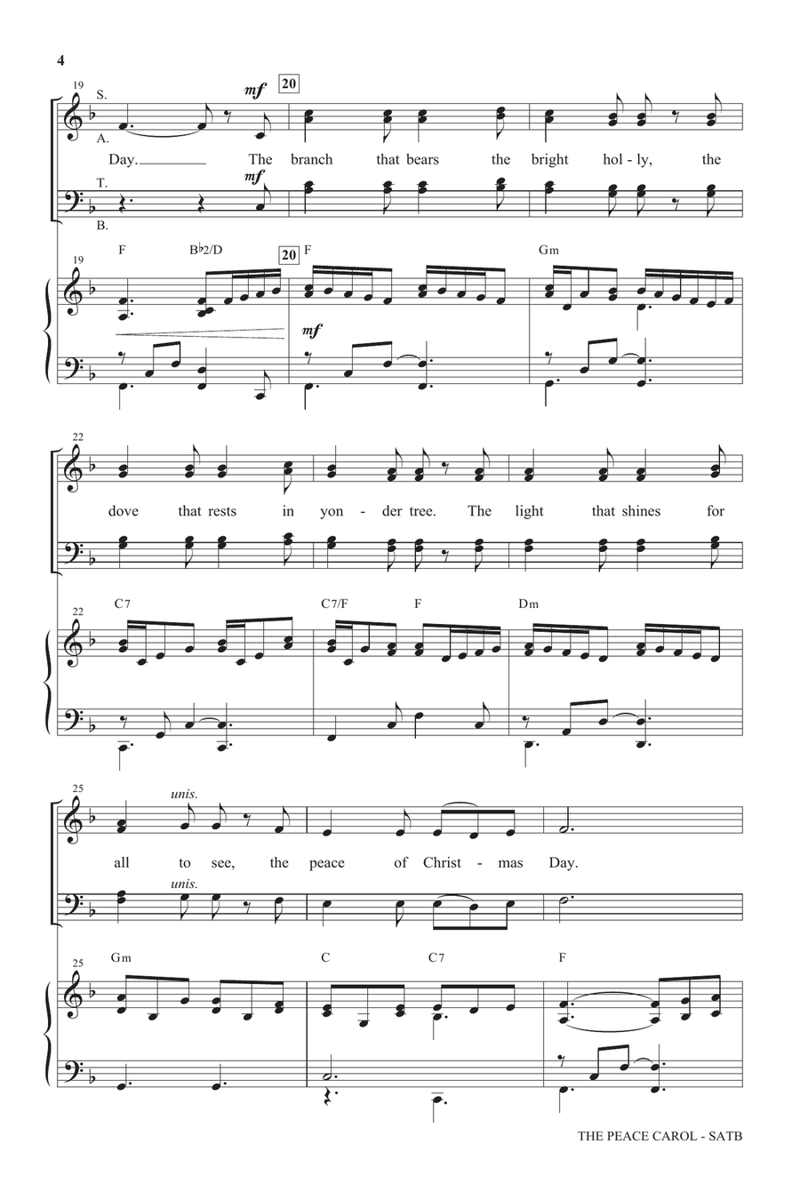 The Peace Carol 4-Part scores gallery preview page 3