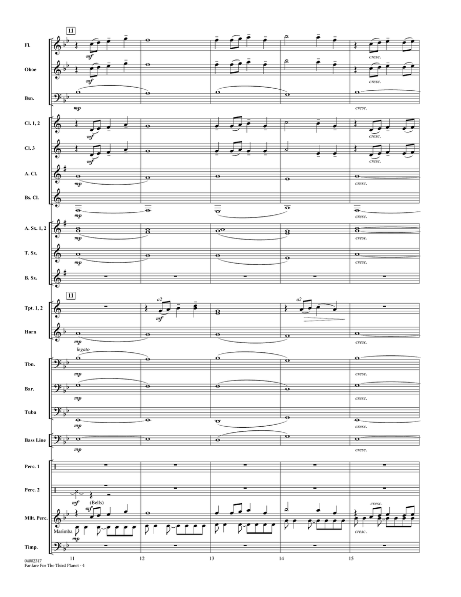 Fanfare for the Third Planet - Full Score Concert Band scores gallery preview page 3