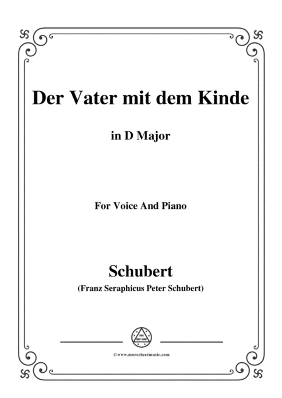 Schubert-Der Vater mit dem Kinde,in D Major,for Voice and Piano Voice Solo scores gallery preview page 1