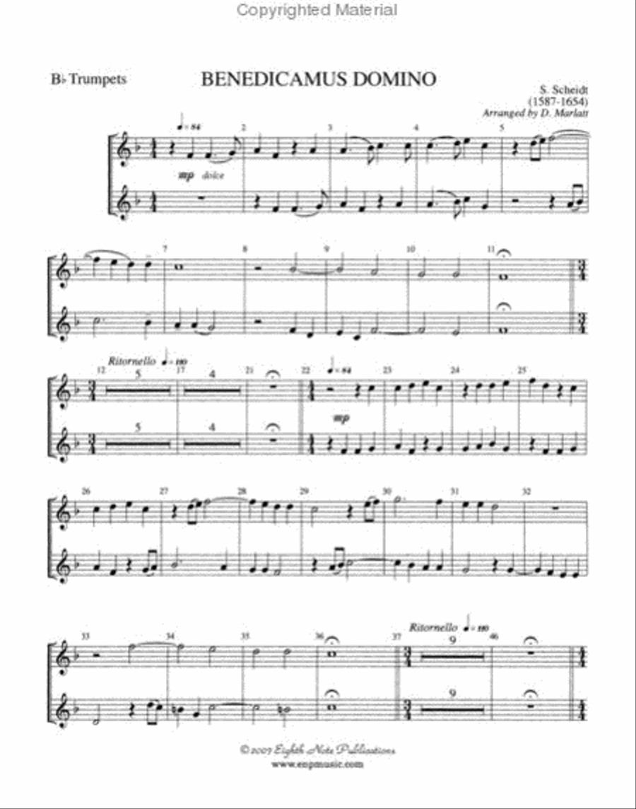 Benedicamus Domino Trumpet Duet scores gallery preview page 4
