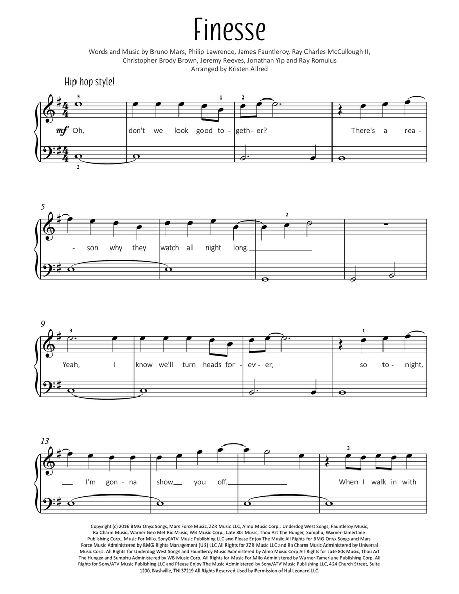 Finesse Easy Piano scores gallery preview page 1