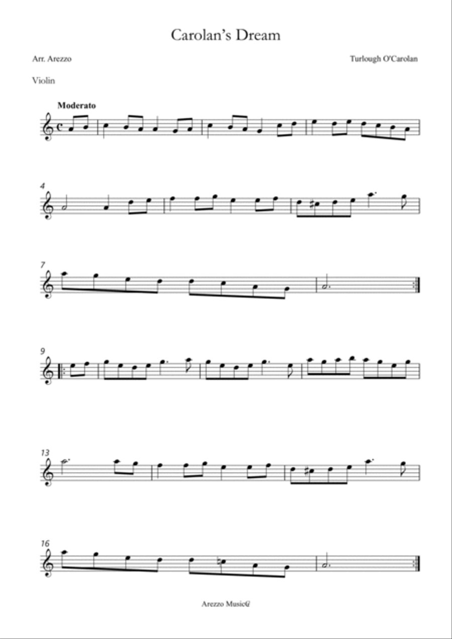 Turlough'o Carolan Carolan’s Dream Violin & Bassoon Sheet Music Chamber Music scores gallery preview page 2