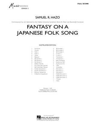 Book cover for Fantasy On A Japanese Folk Song - Full Score