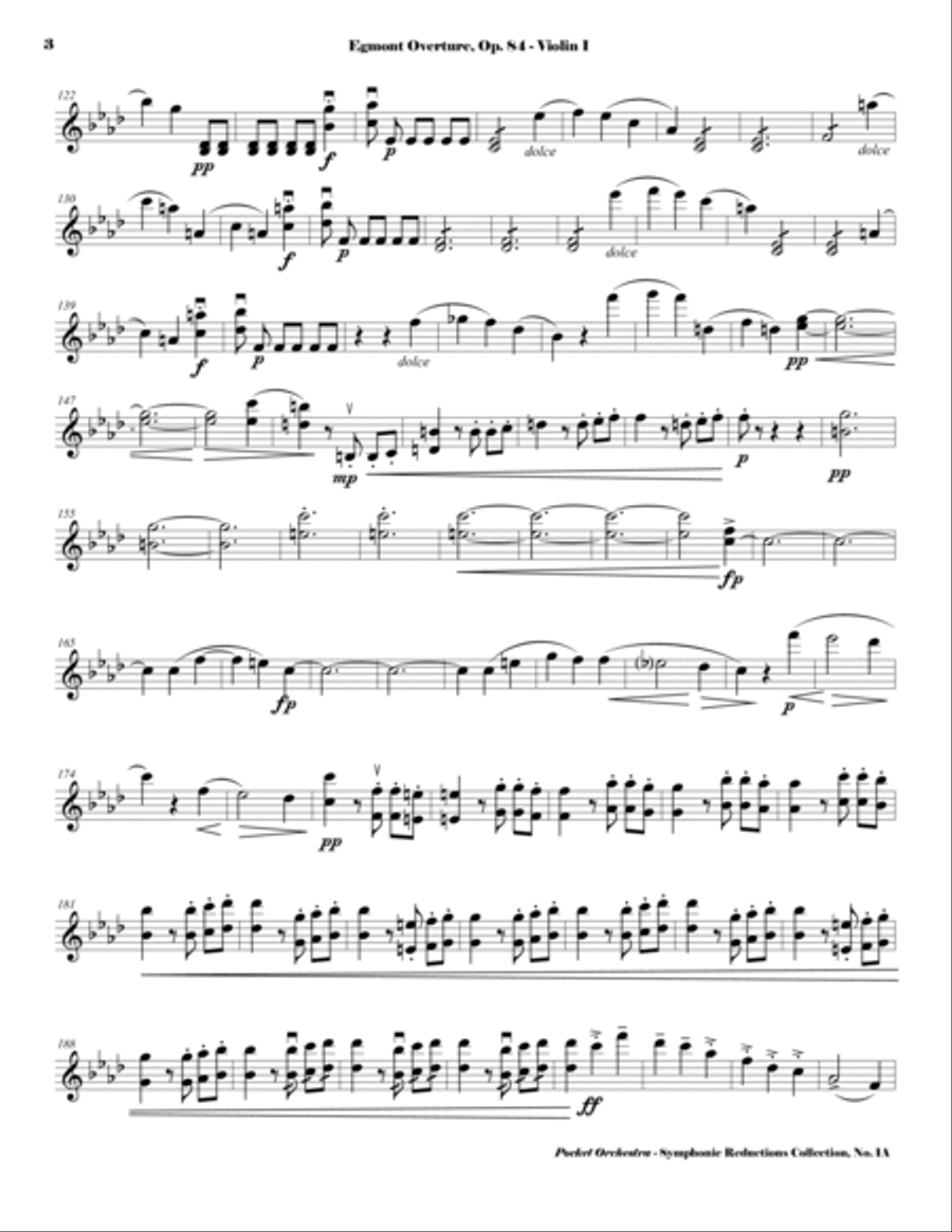 Beethoven - Egmont Overture, Op. 84 - String Quartet Arrangement - Parts String Quartet scores gallery preview page 4