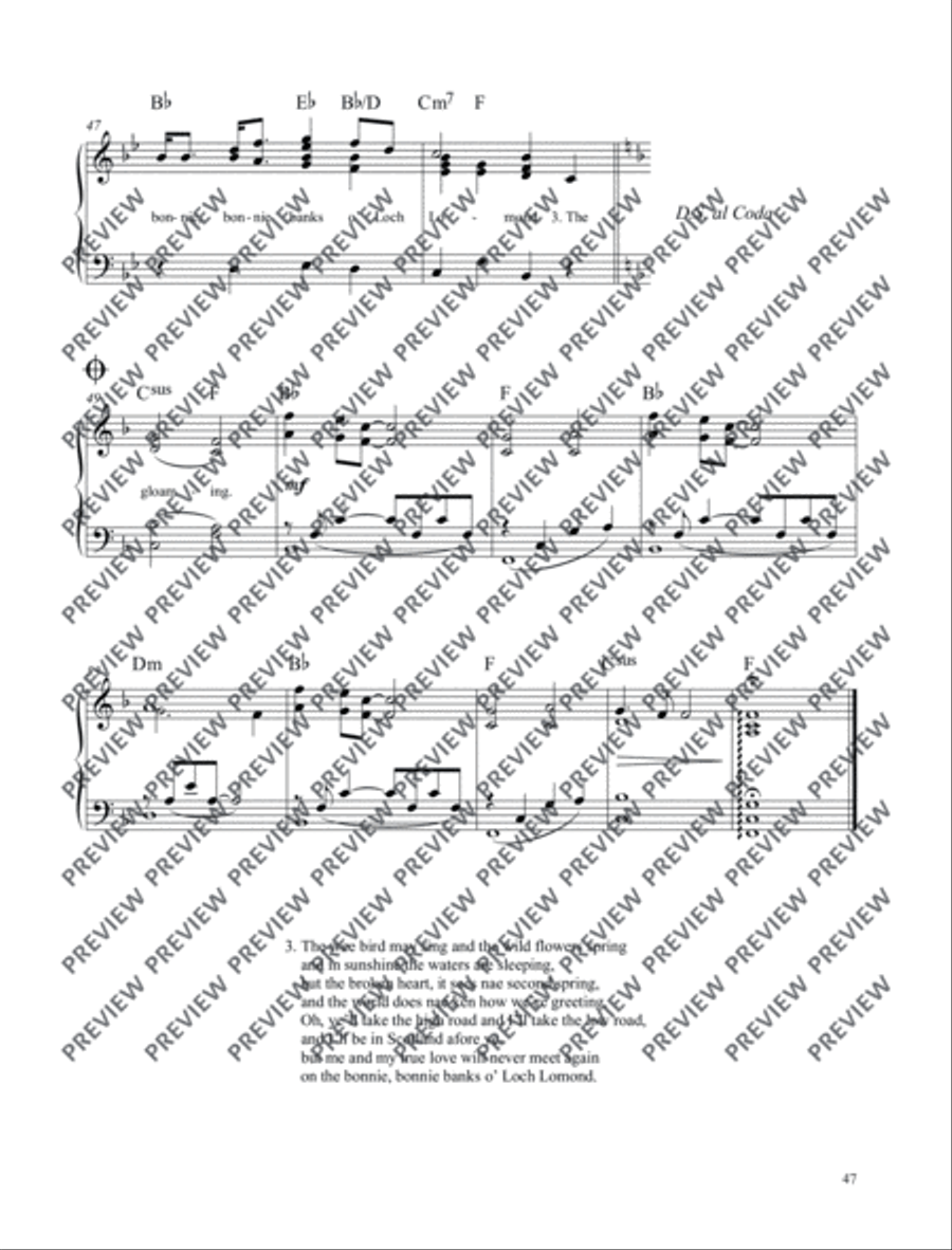 Loch Lomond Piano Solo scores gallery preview page 5